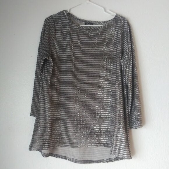 Jones New York women's size XL black and gray striped blouse - Picture 1 of 15